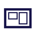 Symbol for photo products with two images.
