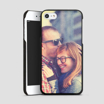 photo of couple printed onto a real leather phone case