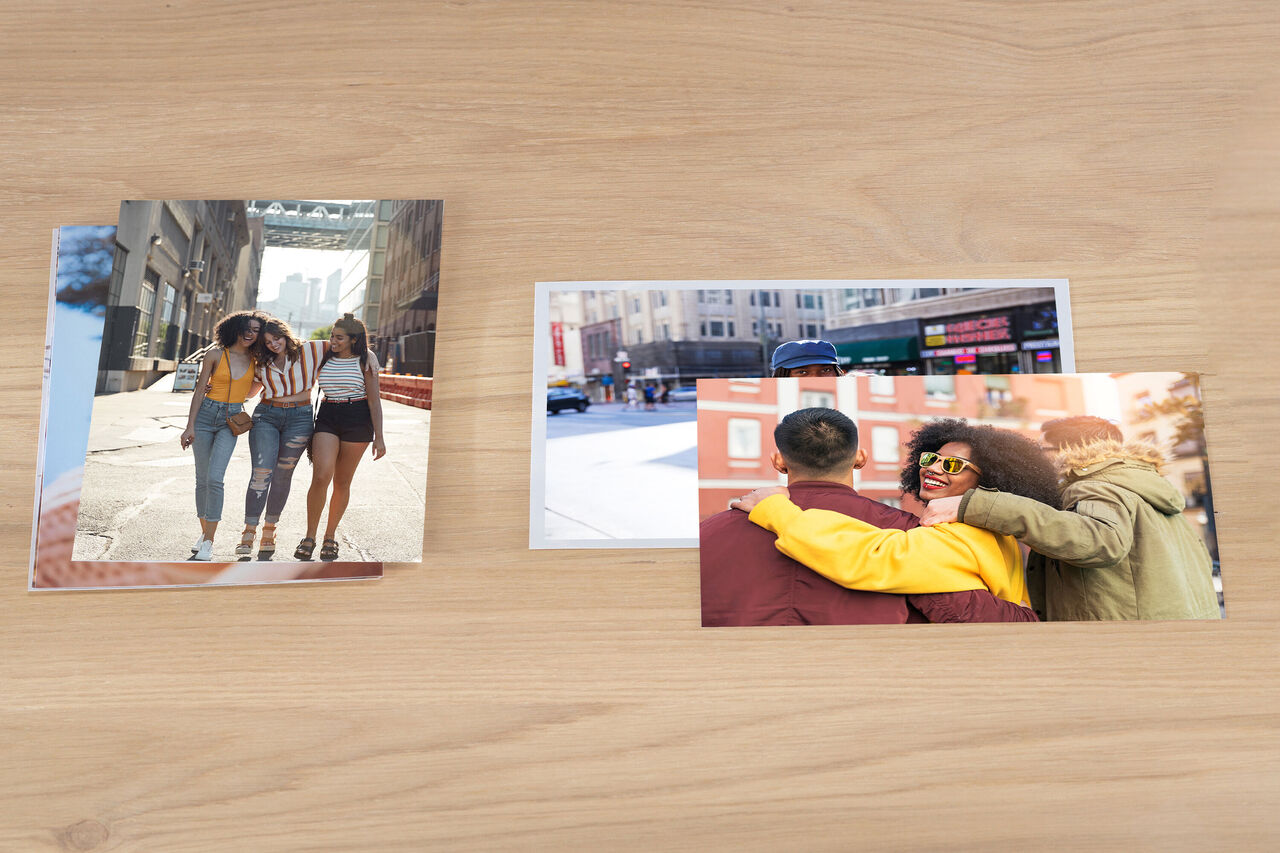 four 10x8" photo prints displayed on a table